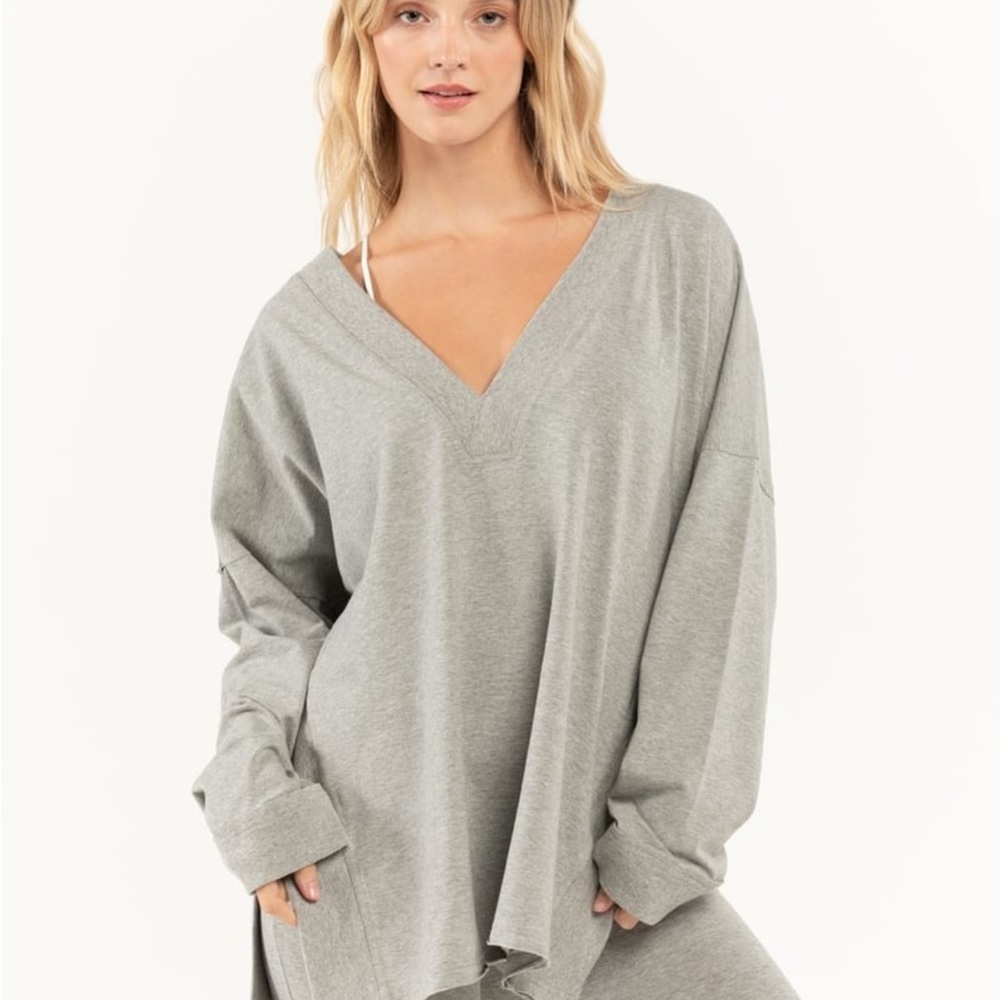 NEW Free People Hot Shot Long Sleeve Reversible Crewneck Loungewear Sweatshirt